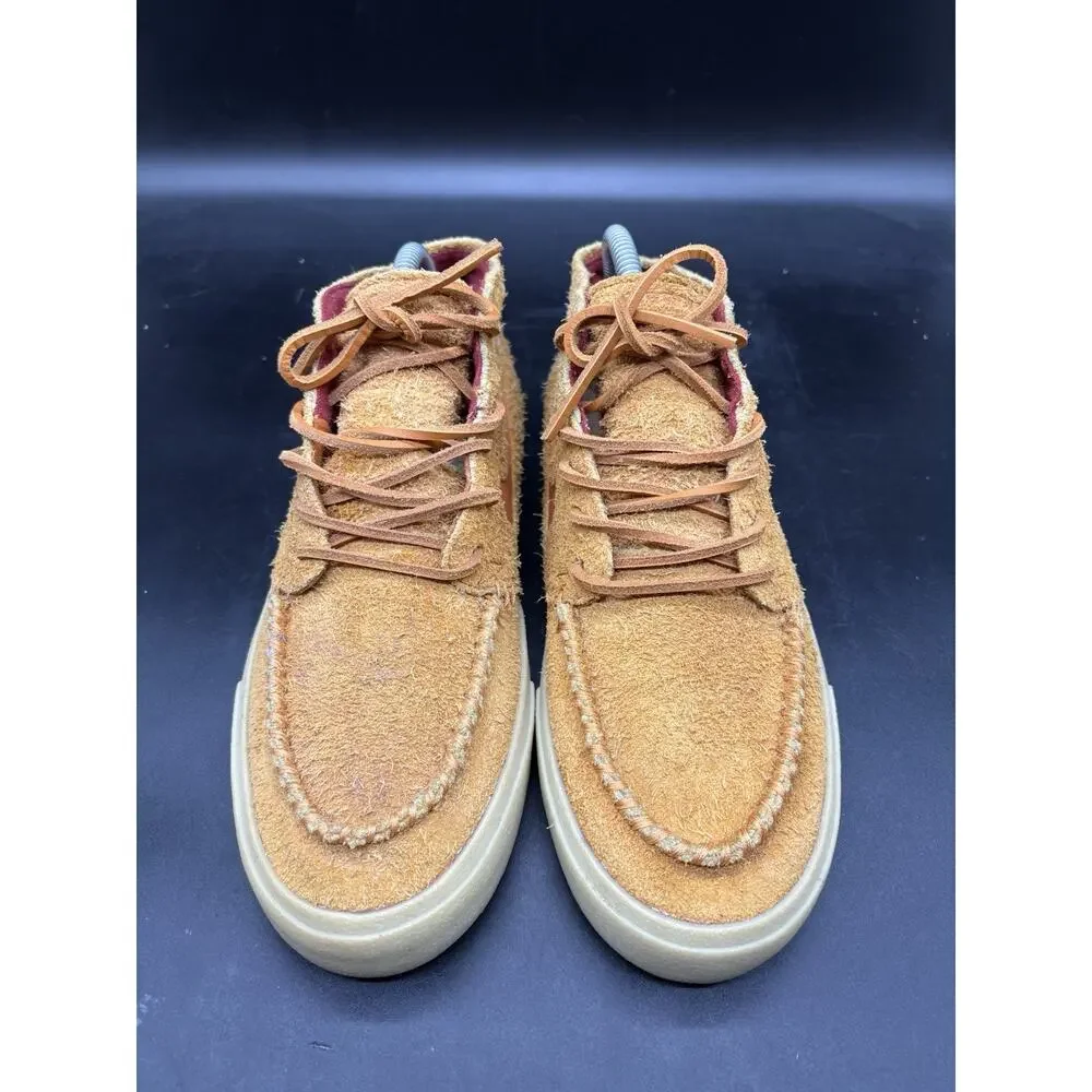 Nike Zoom Janoski Crafted SB Mid Suede Orange Tan Red Mens Size 7.5 AQ7460-887